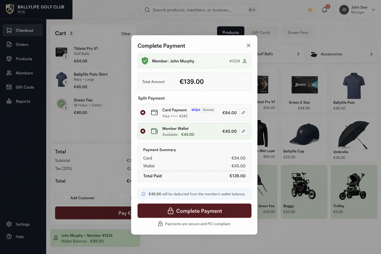 GolfTap payment integration flow